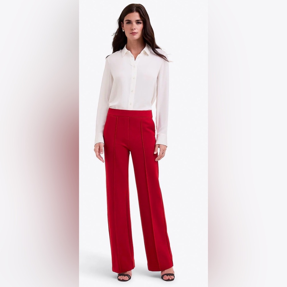 Draper James Vibrant Red Wide Leg Pants